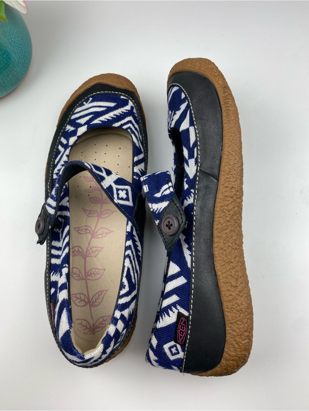 KEEN Harvest Mary Jane shoes blue striped denim size 9 🪻LIKE NEW🪻 - Picture 7 of 9